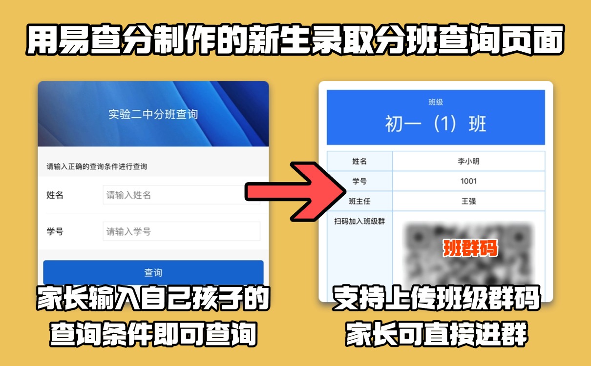 全校自主招生名单怎么转换为查询系统分发给家长？