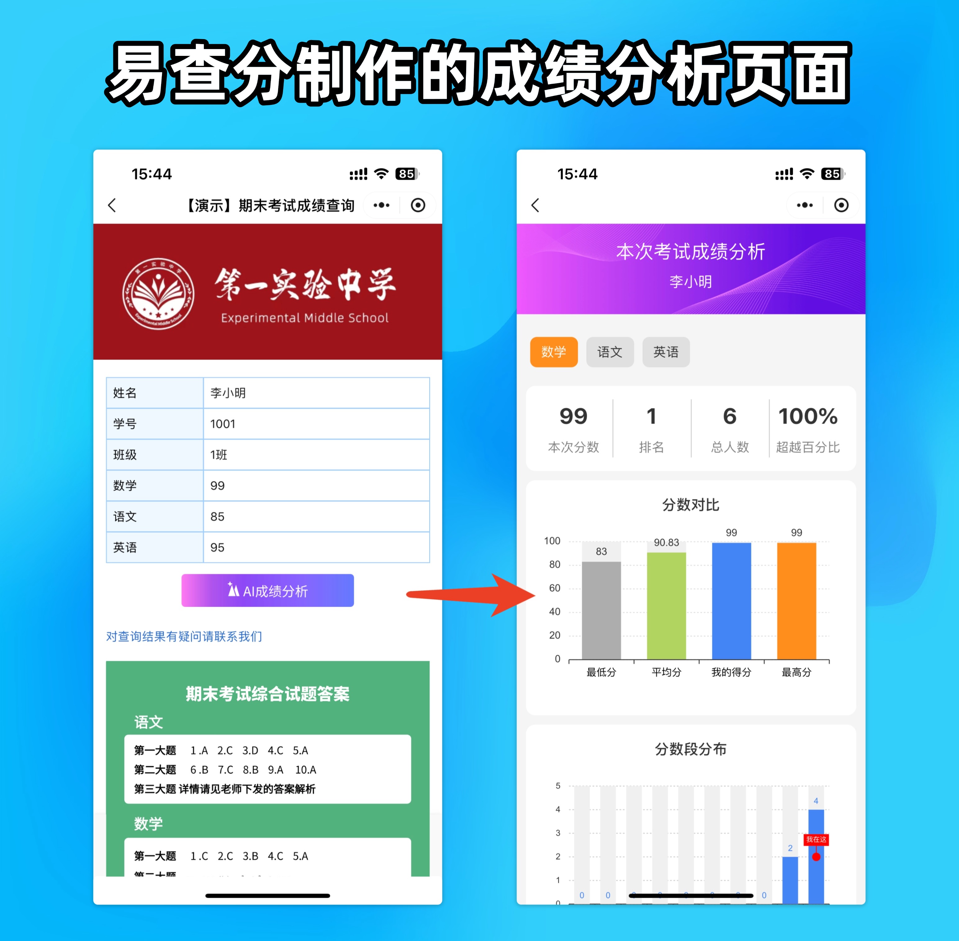 成绩整理完成后怎么生成成绩分析报告？