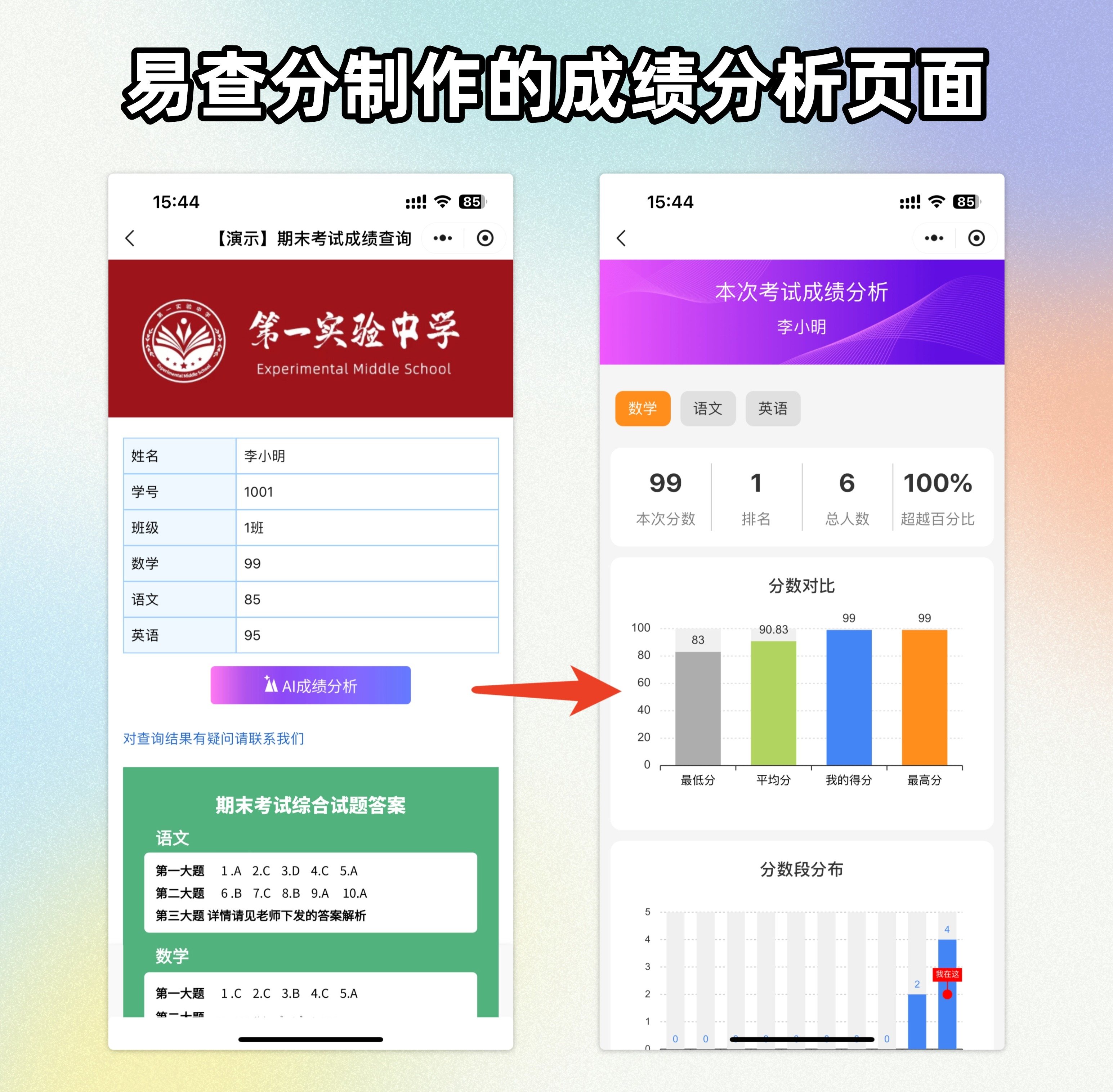 月考如何制作出成绩分析报告？Excel简单还是小程序方便？