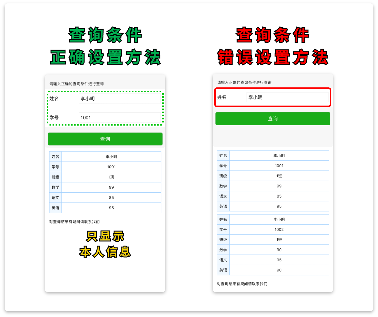 易查分有相同姓名的学生,如何让各自查询自己的?